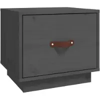 vidaXL Table de chevet Gris 40x34x35 cm Bois de pin solide