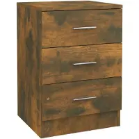 vidaXL Table de chevet Chêne fumé 38x35x56 cm Bois d'ingénierie