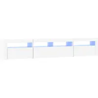 vidaXL Armoire TV avec lampes LED blanc 210x35x40 cm
