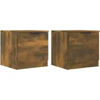 vidaXL Tables de chevet 2 pcs Chêne fumé 40x39x40 cm