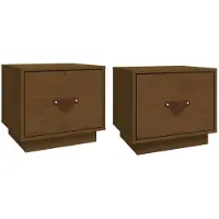 vidaXL Tables de chevet 2pcs Marron miel 40x34x35cm Bois de pin massif