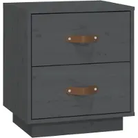 vidaXL Table de chevet Gris 40x34x45 cm Bois de pin massif