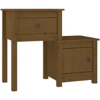 vidaXL Table de chevet Marron miel 79,5x38x65,5 cm Bois de pin massif