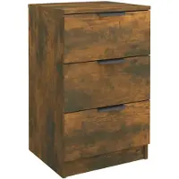 vidaXL Table de chevet Chêne fumé 40x36x65 cm