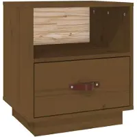vidaXL Table de chevet Marron miel 40x34x45 cm Bois de pin massif