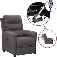 vidaXL Fauteuil relax électrique gris foncé Tissu