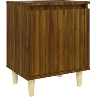 vidaXL Table de chevet avec pieds en bois Chêne marron 40x30x50 cm