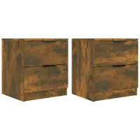 vidaXL Tables de chevet 2 pcs Chêne fumé Bois d'ingénierie
