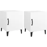 vidaXL Tables de chevet 2 pcs Blanc Bois d'ingénierie