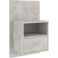 vidaXL Table de chevet murale Gris béton