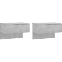 vidaXL Tables de chevet murales 2 pcs Gris béton