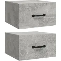 vidaXL Tables de chevet murales 2 pcs Gris béton 35x35x20 cm