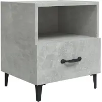 vidaXL Table de chevet Gris béton Bois d'ingénierie