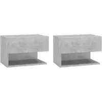 vidaXL Tables de chevet murales 2 pcs Gris béton