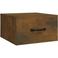 vidaXL Table de chevet murale Chêne fumé 35x35x20 cm