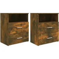 vidaXL Tables de chevet 2 pcs Chêne fumé 50x32x60 cm