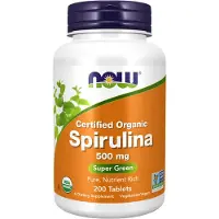 Now , Spiruline Biologique Certifiée, 3 000 mg, 200 Comprimés (500 mg par Comprimé)