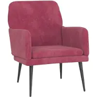 vidaXL Fauteuil Rouge bordeaux 62x79x79 cm Velours