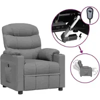 vidaXL Fauteuil relax électrique gris clair Tissu