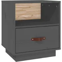 vidaXL Table de chevet Gris 40x34x45 cm Bois de pin massif