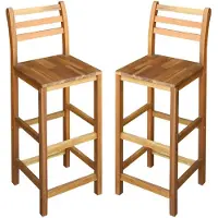 vidaXL Tabouret de bar 2 pcs. Bois massif acacia