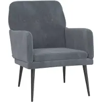 vidaXL Fauteuil gris foncé 62x79x79 cm velours