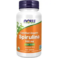 Now , Spiruline Biologique Certifiée, 3 000 mg, 100 Comprimés (500 mg par Comprimé)
