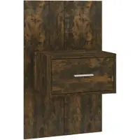 vidaXL Table de chevet murale Chêne fumé