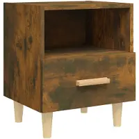 vidaXL Table de chevet Chêne fumé 40x35x47 cm