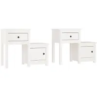 vidaXL Tables de chevet 2 pcs Blanc 79,5x38x65,5 cm Bois de pin massif