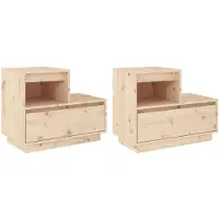 vidaXL Tables de chevet 2 pcs Gris 60x34x51 cm Bois de pin solide