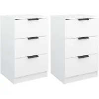 vidaXL Tables de chevet 2 pcs Blanc 40x36x65 cm