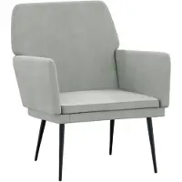 vidaXL Fauteuil gris clair 62x79x79 cm velours