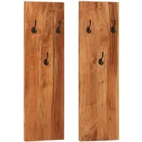 vidaXL Porte-manteaux muraux 2 pcs 36x3x110 cm Bois d'acacia massif