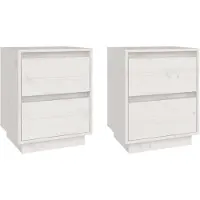vidaXL Tables de chevet 2 pcs Blanc 40x35x50 cm Bois de pin solide