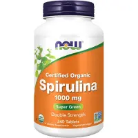 Now , Spiruline Biologique Certifiée, 1 000 mg, 240 Comprimés