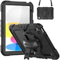 Accezz Coque arrière Defender XT pour Apple iPad 11 (2025) 11 pouces A16 / iPad 10 (2022) 10.9 pouces - Noir