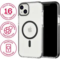Tech21 Evo Crystal Apple iPhone 14 Plus Back Cover avec MagSafe Transparent/Noir