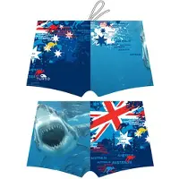 Turbo Shark Australia 2015 Swimming Boxer Bleu XL Homme