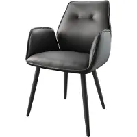 DELIFE Chaise-de-salle-à-manger Zoa-Flex cuir de vache noir 4 pieds coniques noir ressorts ensachés