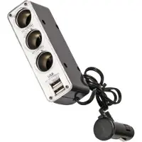 All Ride Chargeur de voiture USB 2 ports USB Allume-cigare Splitter 12/24V noir/blanc