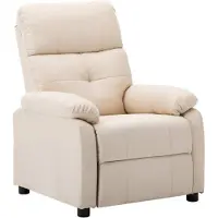 vidaXL Fauteuil relax Tissu Crème