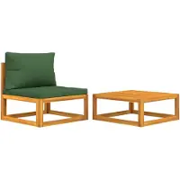 vidaXL Ensemble de canapé de jardin 2 pièces avec coussins en bois massif d'acacia