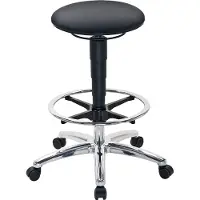 BIMOS Tabourets pivotants rouleaux bloc. assise + anneau de pied tissu Supertec gris réglage de la haut... (51 - 78 cm)