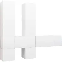 vidaXL Ensemble d'armoires TV 7 pièces blanc bois composite