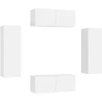 vidaXL Ensemble de 4 armoires TV blanc en bois composite