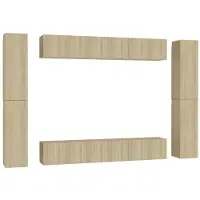 vidaXL Ensemble d'armoires TV de 10 pièces en bois de chêne Sonoma