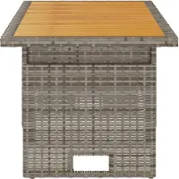 vidaXL Table de jardin Gris 100x50x43/63 cm Bois d'acacia & Poly rotin
