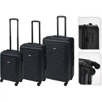 Excellent Valise de voyage sur roulettes Set de 3 PROWORLD noir KO-FB5000040