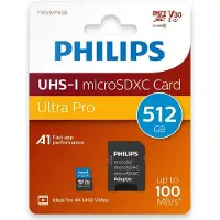 Philips Microsdxc 512gb Class 10 Uhs-i U3 Memory Card Clair